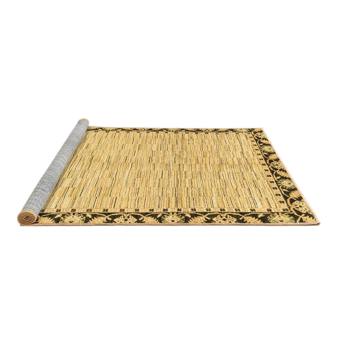 Sideview of Machine Washable Abstract Brown Modern Rug, wshabs3421brn