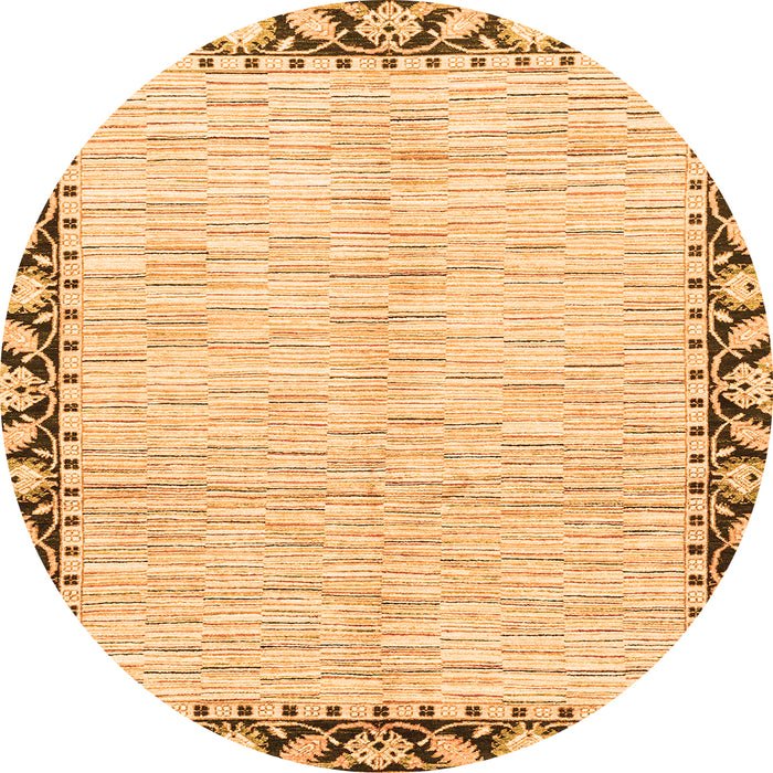 Round Abstract Orange Modern Rug, abs3421org