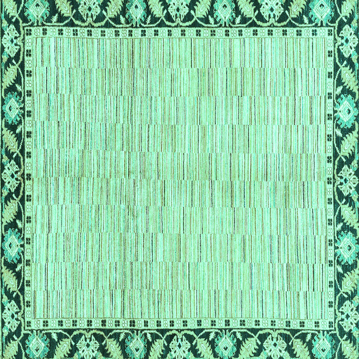 Square Abstract Turquoise Modern Rug, abs3421turq