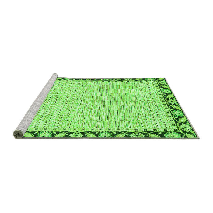 Sideview of Machine Washable Abstract Green Modern Area Rugs, wshabs3421grn