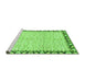 Sideview of Machine Washable Abstract Green Modern Area Rugs, wshabs3421grn