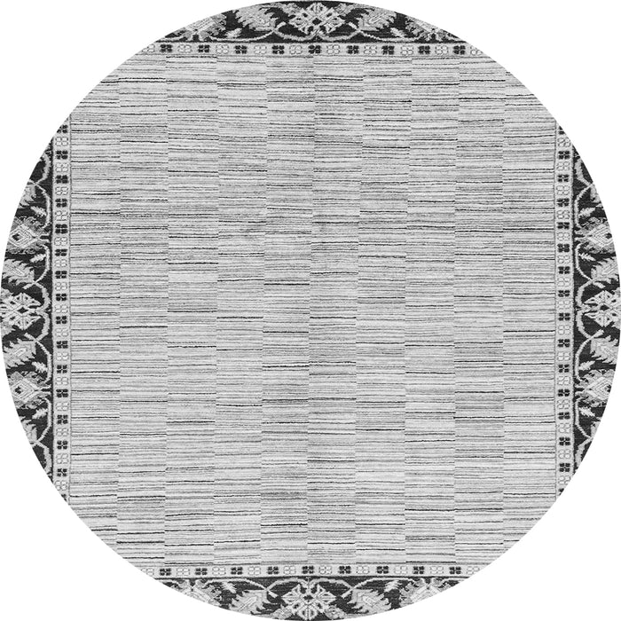 Round Abstract Gray Modern Rug, abs3421gry