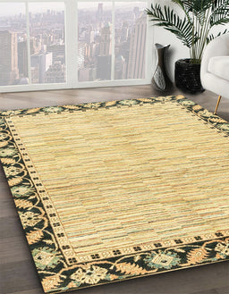 Machine Washable Abstract Cinnamon Brown Rug in a Family Room, wshabs3421