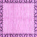 Square Machine Washable Abstract Purple Modern Area Rugs, wshabs3421pur