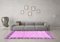 Machine Washable Abstract Purple Modern Area Rugs in a Living Room, wshabs3421pur