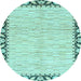 Round Machine Washable Abstract Light Blue Modern Rug, wshabs3421lblu