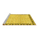 Sideview of Machine Washable Abstract Yellow Modern Rug, wshabs3421yw