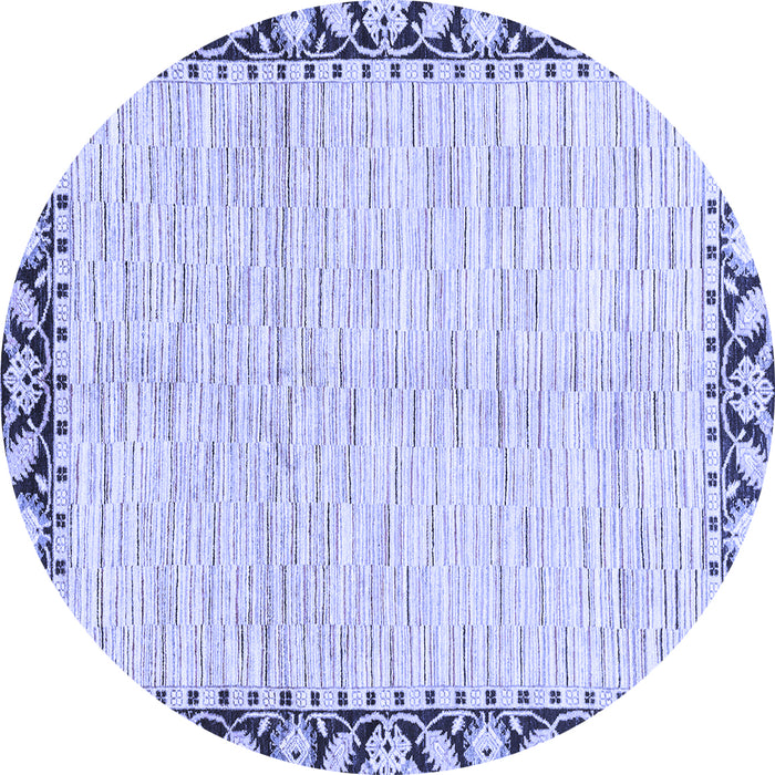 Round Abstract Blue Modern Rug, abs3421blu