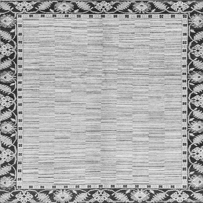 Square Machine Washable Abstract Gray Modern Rug, wshabs3421gry
