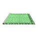 Sideview of Machine Washable Abstract Emerald Green Modern Area Rugs, wshabs3421emgrn