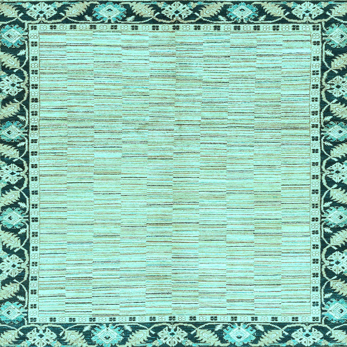 Square Abstract Light Blue Modern Rug, abs3421lblu