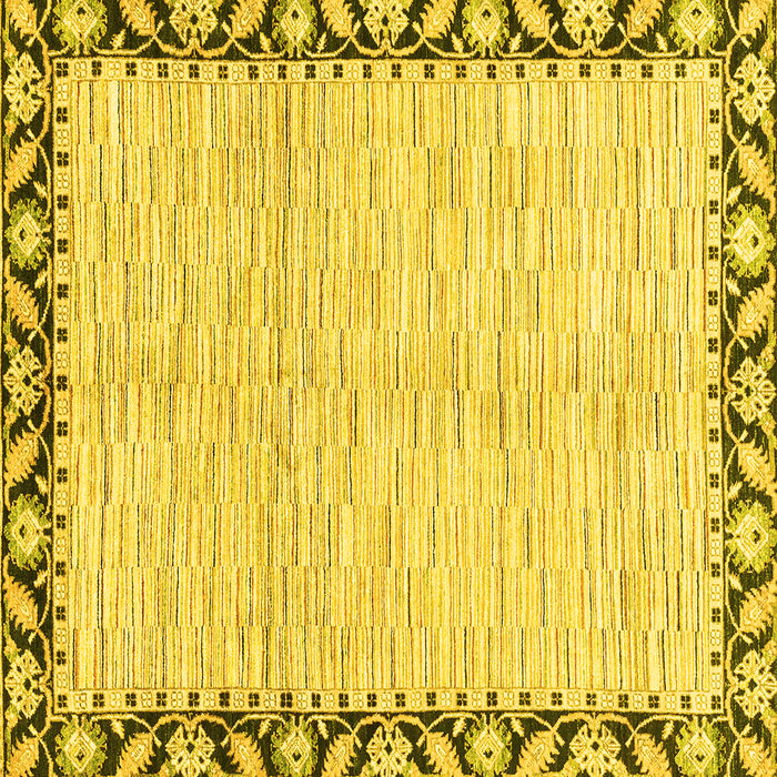 Square Abstract Yellow Modern Rug, abs3421yw