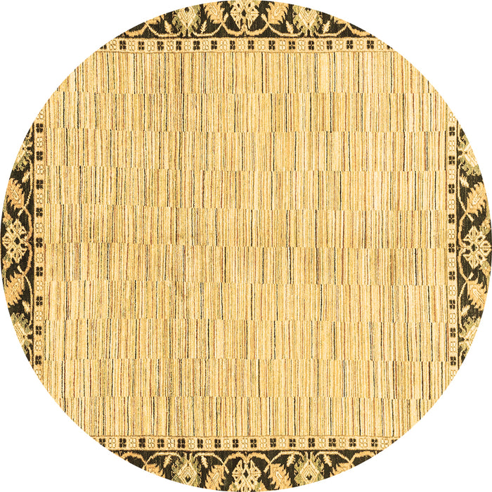 Round Abstract Brown Modern Rug, abs3421brn