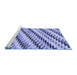 Sideview of Machine Washable Abstract Blue Modern Rug, wshabs3422blu