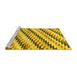 Sideview of Machine Washable Abstract Yellow Modern Rug, wshabs3422yw