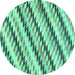 Round Abstract Turquoise Modern Rug, abs3422turq