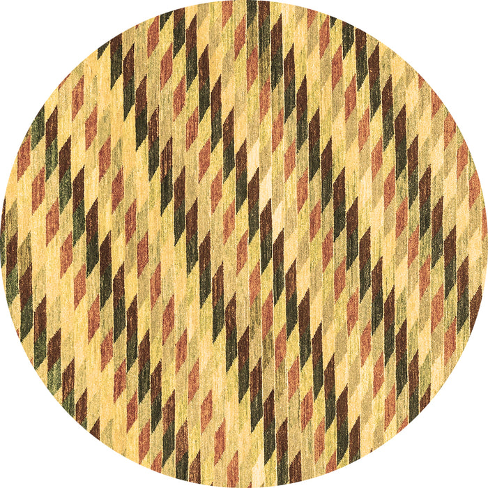 Round Abstract Brown Modern Rug, abs3422brn