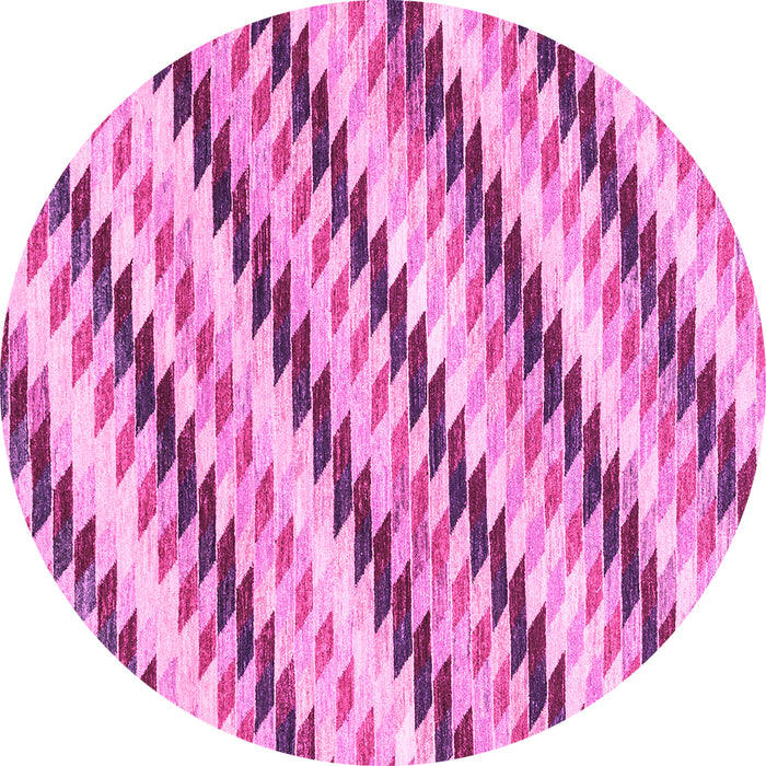 Round Abstract Pink Modern Rug, abs3422pnk