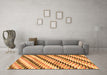 Machine Washable Abstract Orange Modern Area Rugs in a Living Room, wshabs3422org