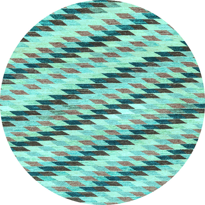 Round Machine Washable Abstract Light Blue Modern Rug, wshabs3422lblu
