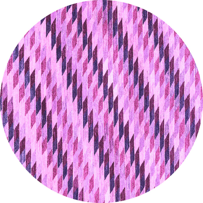 Round Machine Washable Abstract Purple Modern Area Rugs, wshabs3422pur