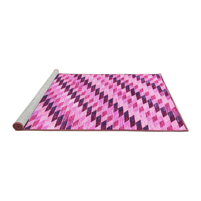 Sideview of Machine Washable Abstract Pink Modern Rug, wshabs3422pnk