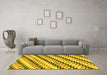 Machine Washable Abstract Yellow Modern Rug in a Living Room, wshabs3422yw