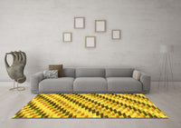 Machine Washable Abstract Yellow Modern Rug, wshabs3422yw