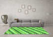 Machine Washable Abstract Green Modern Area Rugs in a Living Room,, wshabs3422grn