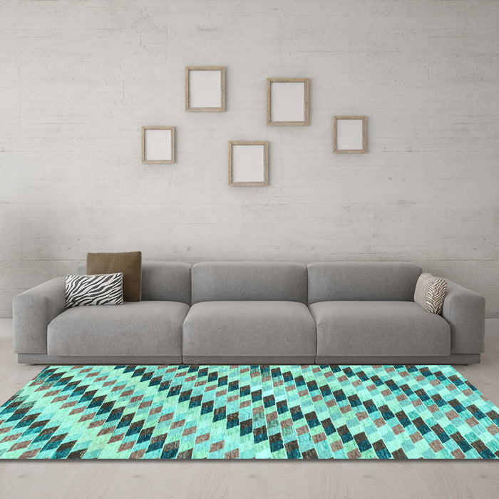 Machine Washable Abstract Light Blue Modern Rug in a Living Room, wshabs3422lblu