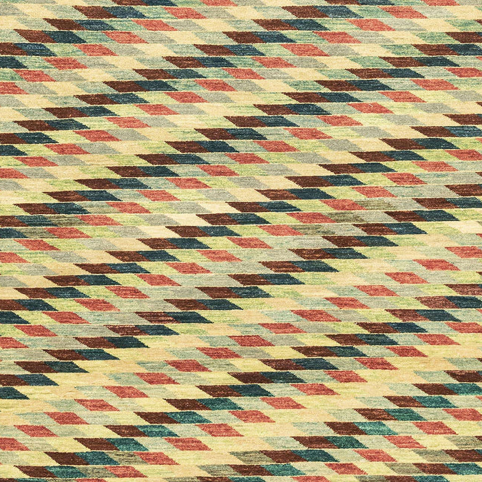 Square Machine Washable Abstract Mustard Yellow Rug, wshabs3422