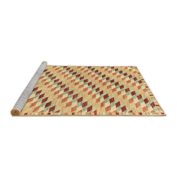 Sideview of Machine Washable Abstract Chrome Gold Yellow Rug, wshabs3423
