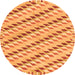 Round Abstract Orange Modern Rug, abs3423org