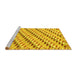 Sideview of Machine Washable Abstract Yellow Modern Rug, wshabs3423yw