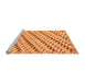 Sideview of Machine Washable Abstract Orange Modern Area Rugs, wshabs3423org