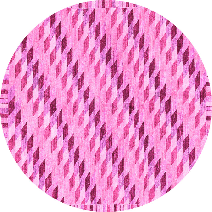 Round Abstract Pink Modern Rug, abs3423pnk