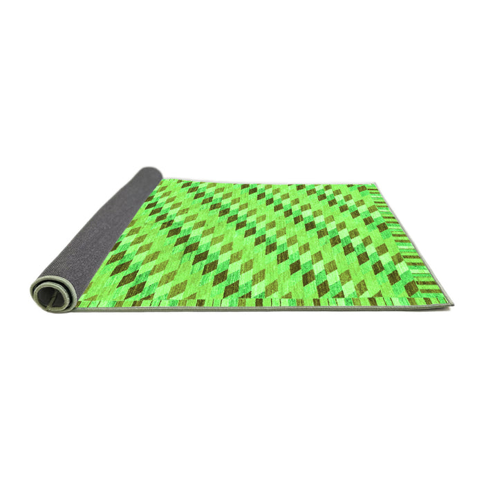 Sideview of Abstract Green Modern Rug, abs3423grn