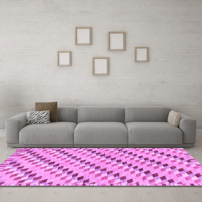 Machine Washable Abstract Purple Modern Area Rugs in a Living Room, wshabs3423pur
