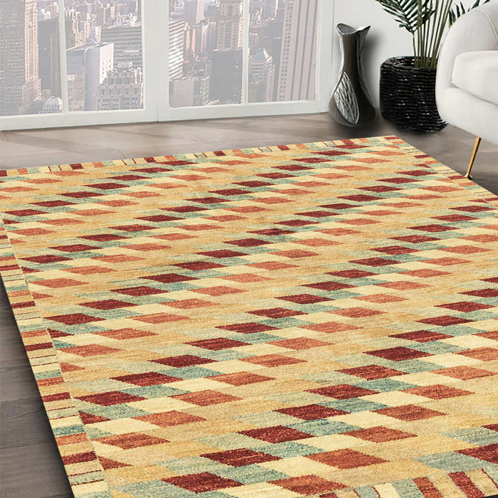 Machine Washable Abstract Chrome Gold Yellow Rug in a Family Room, wshabs3423