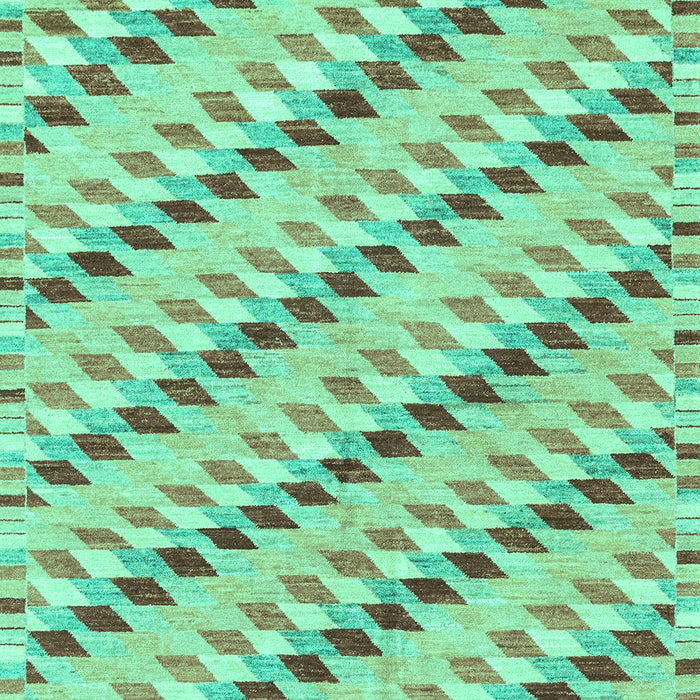 Machine Washable Abstract Turquoise Modern Area Rugs, wshabs3423turq