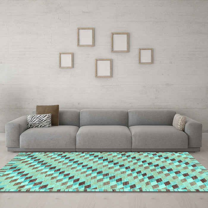 Machine Washable Abstract Light Blue Modern Rug in a Living Room, wshabs3423lblu