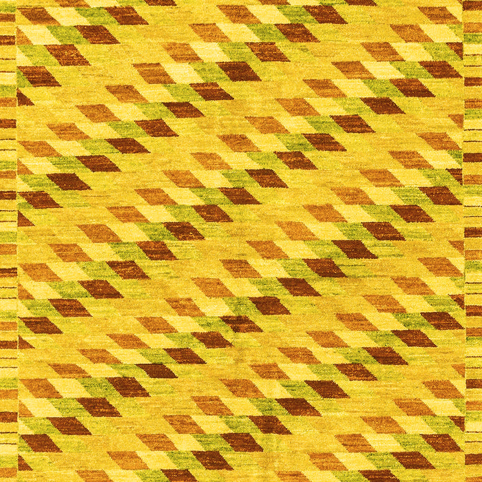 Machine Washable Abstract Yellow Modern Rug, wshabs3423yw