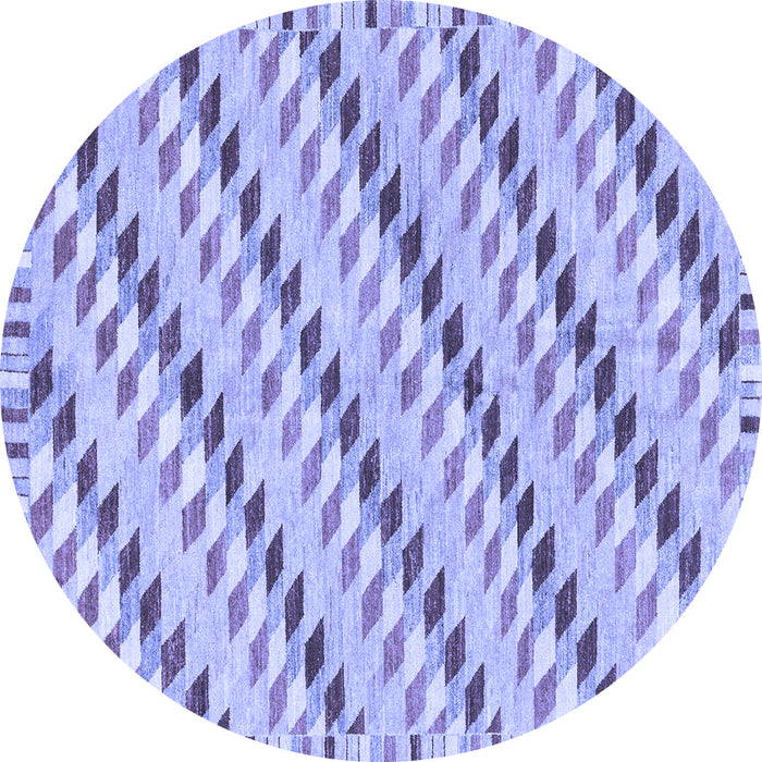 Round Abstract Blue Modern Rug, abs3423blu
