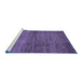 Sideview of Machine Washable Abstract Blue Modern Rug, wshabs3424blu