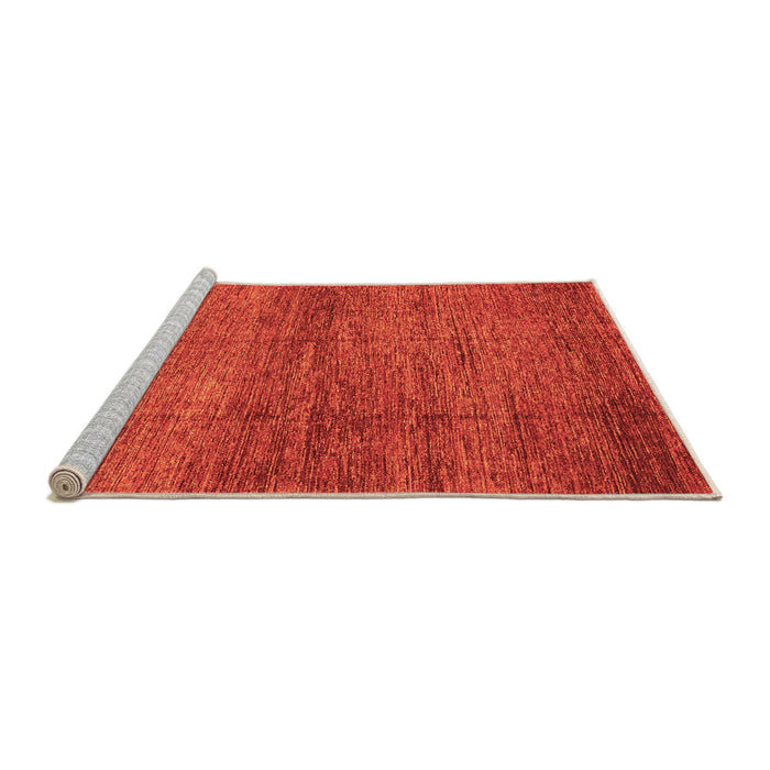 Sideview of Machine Washable Abstract Orange Modern Area Rugs, wshabs3424org