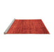 Sideview of Machine Washable Abstract Orange Modern Area Rugs, wshabs3424org