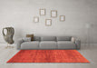 Machine Washable Abstract Orange Modern Area Rugs in a Living Room, wshabs3424org