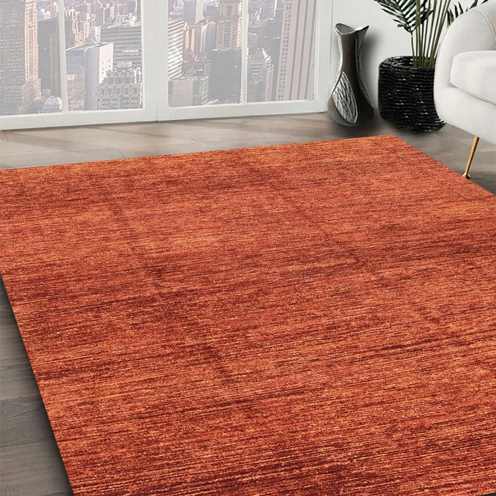 Abstract Orange Red Modern Rug in Family Room, abs3424