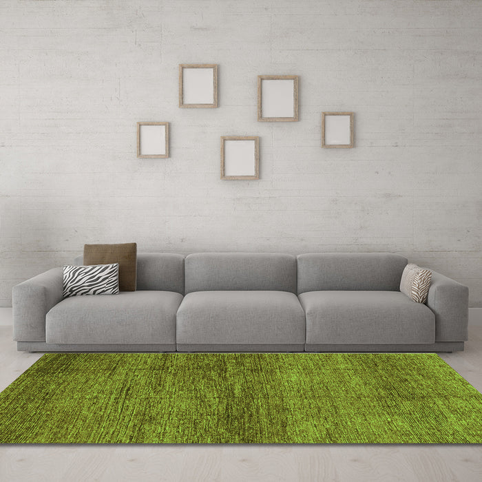 Machine Washable Abstract Green Modern Area Rugs in a Living Room,, wshabs3424grn