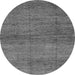 Round Machine Washable Abstract Gray Modern Rug, wshabs3424gry